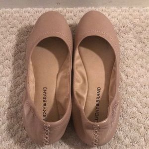 Lucky Brand Nude Leather Flats